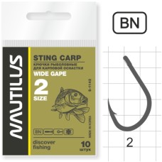 Крючки NAUTILUS Sting Carp Wide Gape S-1142 №6